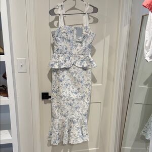 ANTONIO MELANI + BORN ON FIFTH collab - Pippa Printed Dress Color Ivory Mist